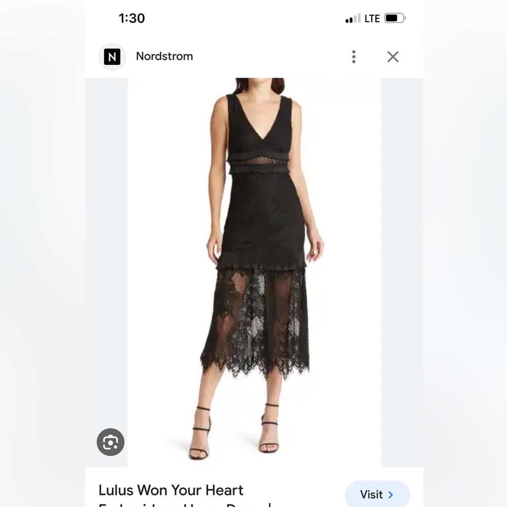LULUS NEW W TAGS BLACK DRESS SIZE M